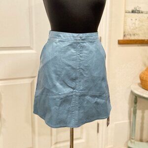 Elegant Blue Leather Skirt by Harper Hallam